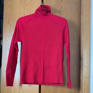 White Stag Womens Ribbed Red Turtleneck Sweater